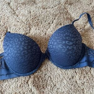 PINK Victoria's Secret Leopard Print Blue Bra